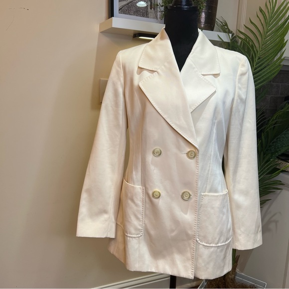 FENDI 365 Ivory 100% Wool Double Breasted Blazer 10 - Picture 9 of 15